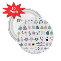 Cute Flowers Plants Big Collection 2 25  Buttons (10 Pack)  by Vaneshart