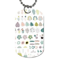 Cute Flowers Plants Big Collection Dog Tag (two Sides) by Vaneshart