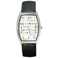 Cute Flowers Plants Big Collection Barrel Style Metal Watch by Vaneshart