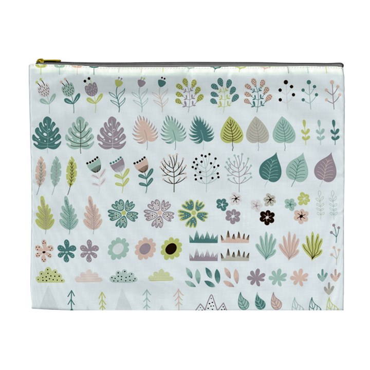 Cute Flowers Plants Big Collection Cosmetic Bag (XL)