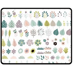 Cute Flowers Plants Big Collection Fleece Blanket (medium)  by Vaneshart