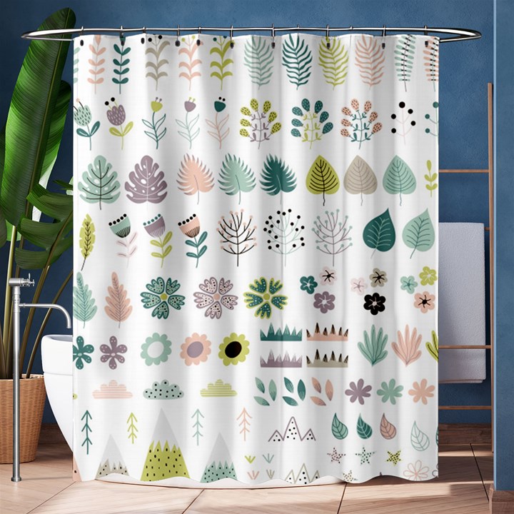 Cute Flowers Plants Big Collection Shower Curtain 60  x 72  (Medium) 