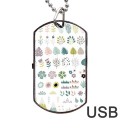 Cute Flowers Plants Big Collection Dog Tag Usb Flash (two Sides) by Vaneshart