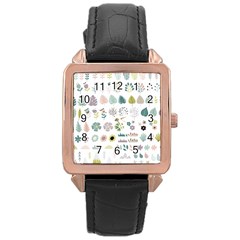 Cute Flowers Plants Big Collection Rose Gold Leather Watch  by Vaneshart