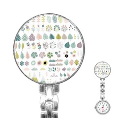 Cute Flowers Plants Big Collection Stainless Steel Nurses Watch by Vaneshart