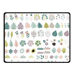 Cute Flowers Plants Big Collection Double Sided Fleece Blanket (small)  by Vaneshart