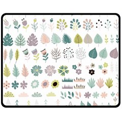 Cute Flowers Plants Big Collection Double Sided Fleece Blanket (medium)  by Vaneshart