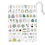 Cute Flowers Plants Big Collection Drawstring Pouch (4XL) Front