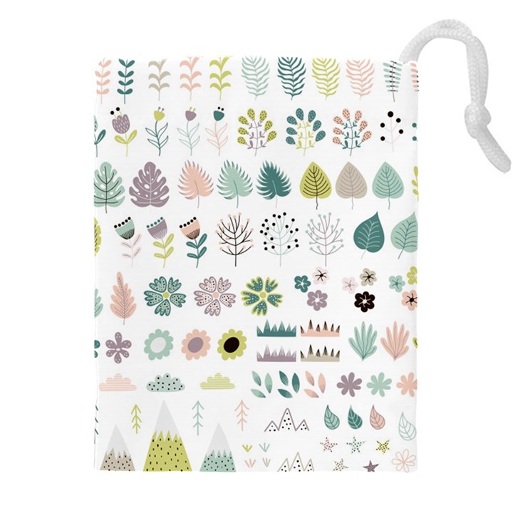 Cute Flowers Plants Big Collection Drawstring Pouch (4XL)