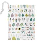 Cute Flowers Plants Big Collection Drawstring Pouch (4XL) Back