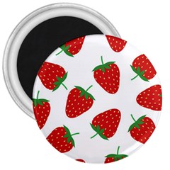 Seamless Pattern Fresh Strawberry 3  Magnets by Vaneshart