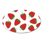 Seamless Pattern Fresh Strawberry Oval Magnet Front