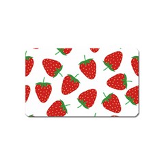 Seamless Pattern Fresh Strawberry Magnet (name Card) by Vaneshart