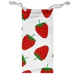 Seamless Pattern Fresh Strawberry Jewelry Bag Front