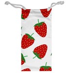 Seamless Pattern Fresh Strawberry Jewelry Bag Back