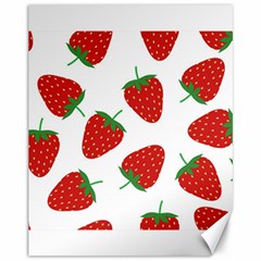 Seamless Pattern Fresh Strawberry Canvas 11  X 14  by Vaneshart