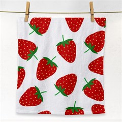 Seamless Pattern Fresh Strawberry Face Towel by Vaneshart