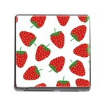 Seamless Pattern Fresh Strawberry Memory Card Reader (Square 5 Slot) Front