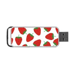 Seamless Pattern Fresh Strawberry Portable Usb Flash (one Side) by Vaneshart