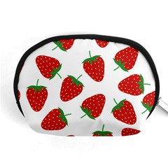 Seamless Pattern Fresh Strawberry Accessory Pouch (medium) by Vaneshart