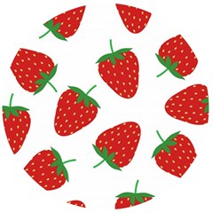 Seamless Pattern Fresh Strawberry Wooden Bottle Opener (round)