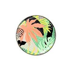 Abstract Seamless Pattern With Tropical Leaves Hand Draw Texture Vector Hat Clip Ball Marker by Vaneshart