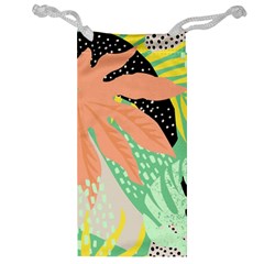 Abstract Seamless Pattern With Tropical Leaves Hand Draw Texture Vector Jewelry Bag by Vaneshart