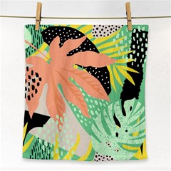 Abstract Seamless Pattern With Tropical Leaves Hand Draw Texture Vector Face Towel by Vaneshart