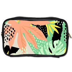 Abstract Seamless Pattern With Tropical Leaves Hand Draw Texture Vector Toiletries Bag (two Sides) by Vaneshart