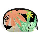 Abstract Seamless Pattern With Tropical Leaves Hand Draw Texture Vector Accessory Pouch (Large) Front