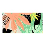 Abstract Seamless Pattern With Tropical Leaves Hand Draw Texture Vector Satin Wrap Front