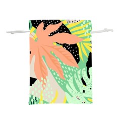 Abstract Seamless Pattern With Tropical Leaves Hand Draw Texture Vector Lightweight Drawstring Pouch (s)