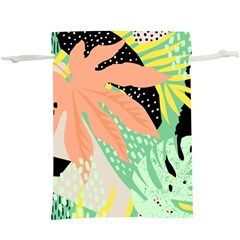 Abstract Seamless Pattern With Tropical Leaves Hand Draw Texture Vector  Lightweight Drawstring Pouch (xl)