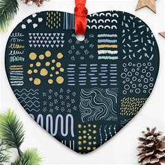 Mixed Background Patterns Ornament (heart) by Vaneshart