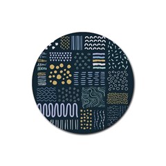 Mixed Background Patterns Rubber Round Coaster (4 Pack)  by Vaneshart