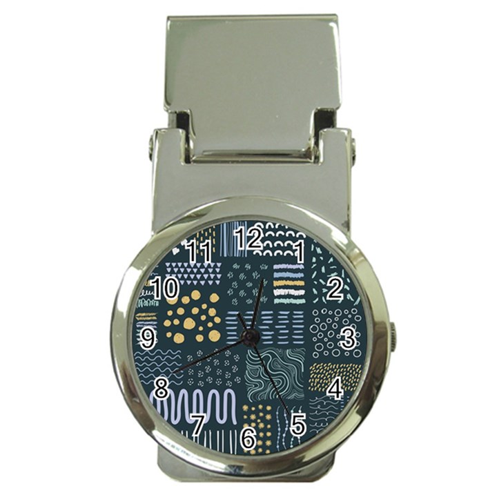 Mixed Background Patterns Money Clip Watches