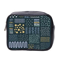 Mixed Background Patterns Mini Toiletries Bag (two Sides) by Vaneshart