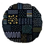 Mixed Background Patterns Large 18  Premium Round Cushions Front