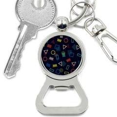 Memphis Seamless Patterns Abstract Jumble Textures Bottle Opener Key Chain by Vaneshart