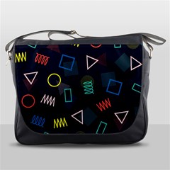 Memphis Seamless Patterns Abstract Jumble Textures Messenger Bag by Vaneshart