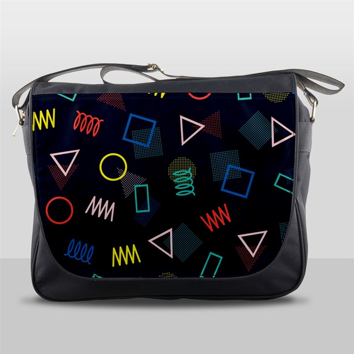 Memphis Seamless Patterns Abstract Jumble Textures Messenger Bag