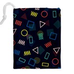 Memphis Seamless Patterns Abstract Jumble Textures Drawstring Pouch (4XL) Back