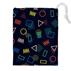 Memphis Seamless Patterns Abstract Jumble Textures Drawstring Pouch (5xl)