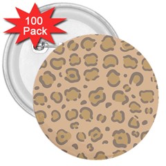 Leopard Print 3  Buttons (100 Pack)  by Sobalvarro