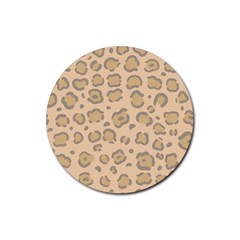 Leopard Print Rubber Round Coaster (4 Pack)  by Sobalvarro