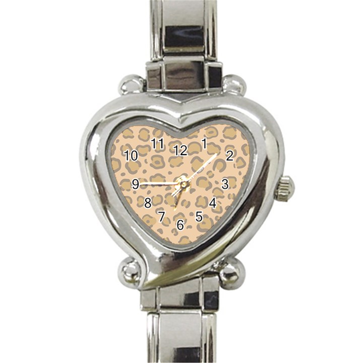 Leopard Print Heart Italian Charm Watch