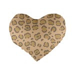 Leopard Print Standard 16  Premium Heart Shape Cushions Back