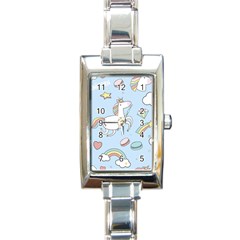 Unicorn Seamless Pattern Background Vector Rectangle Italian Charm Watch by Sobalvarro