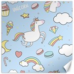 Unicorn Seamless Pattern Background Vector Canvas 12  x 12  11.4 x11.56  Canvas - 1