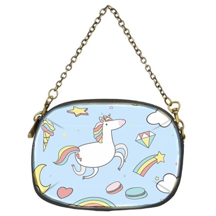 Unicorn Seamless Pattern Background Vector Chain Purse (Two Sides)